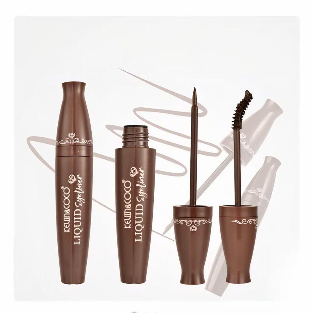 Kevin & Coco Mascara/Liquid Eyeliner Set (brown #B )-New In Box WATERPROOF